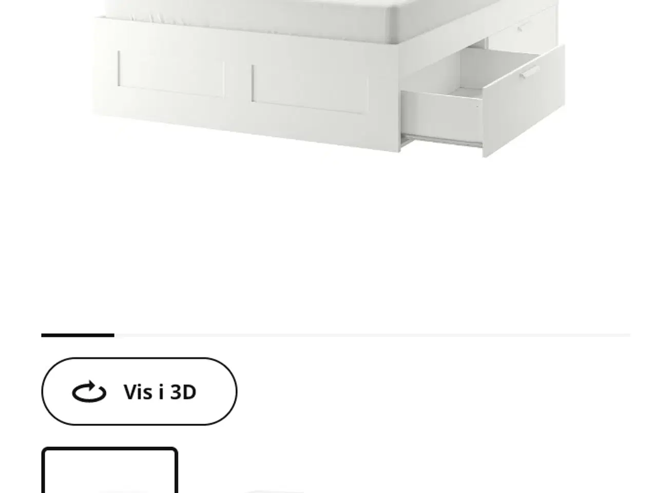 Billede 2 - Ikea BRIMNES seng + gavl, 140x200 + madras og topm