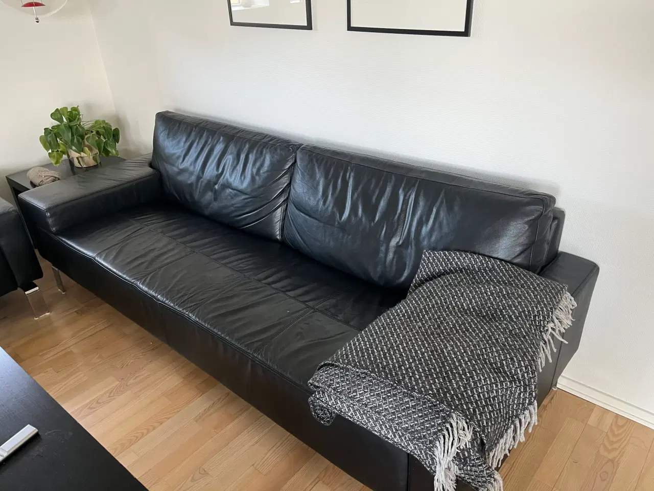 Billede 4 - Læder sofa gruppe med sofa bord
