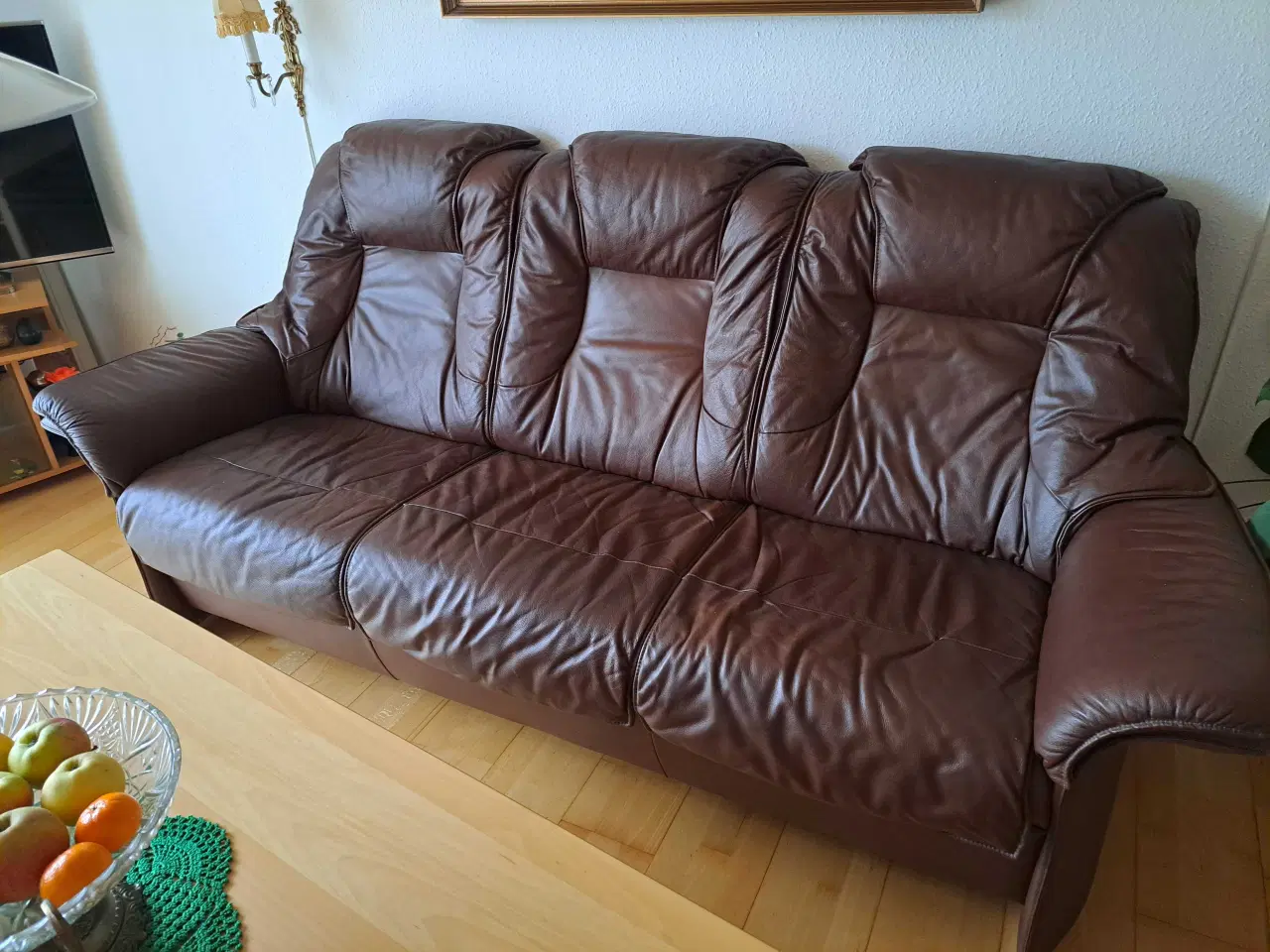 Billede 2 - Lædersofa, brun