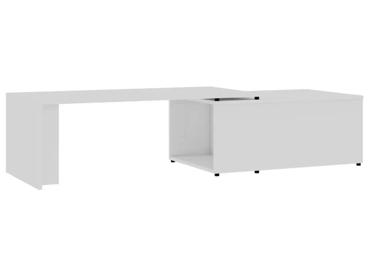 Billede 2 - Sofabord 150x50x35 cm konstrueret træ hvid højglans