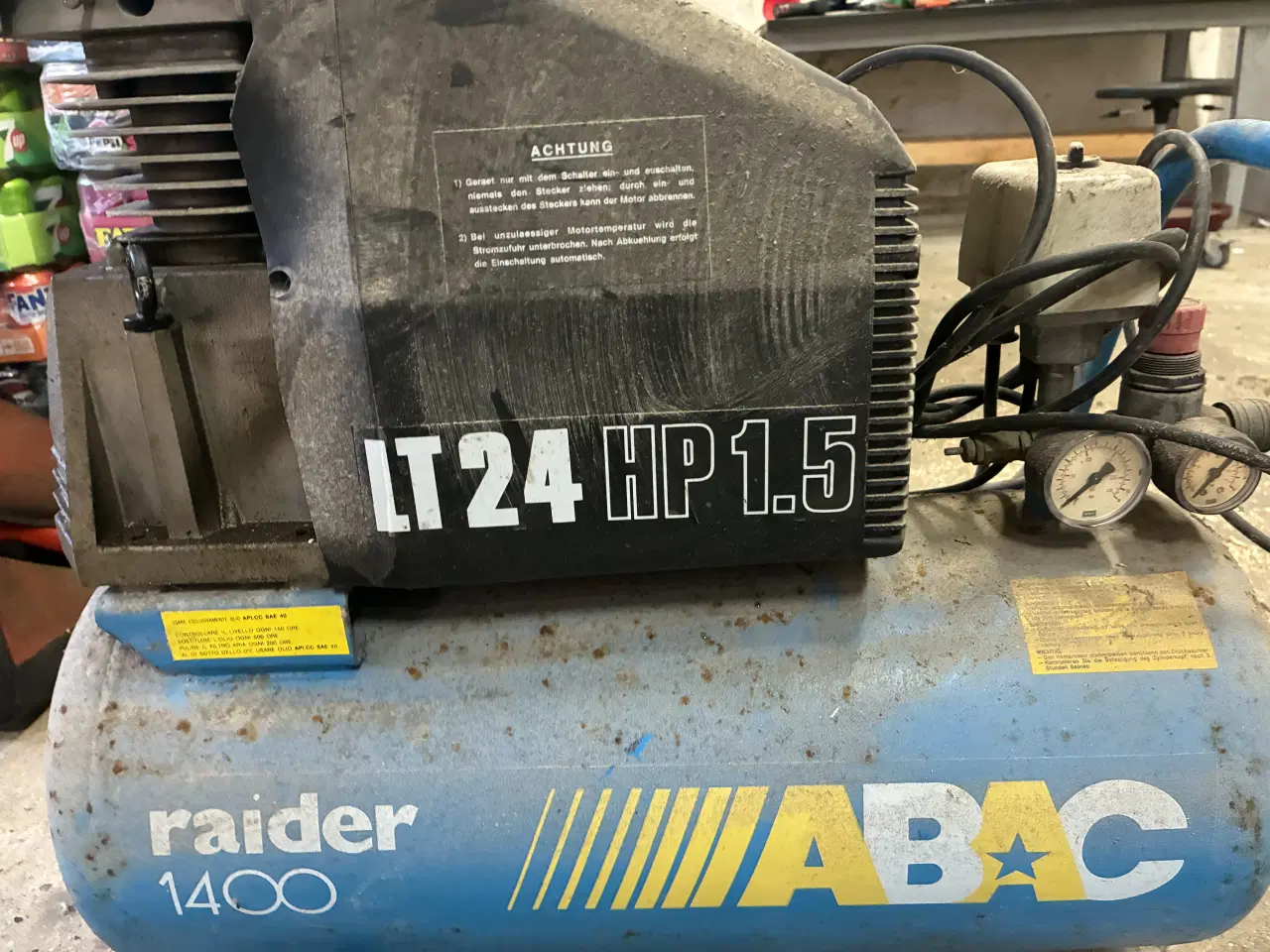 Billede 1 - Brugt kompressor 8 bar og 24 l tank