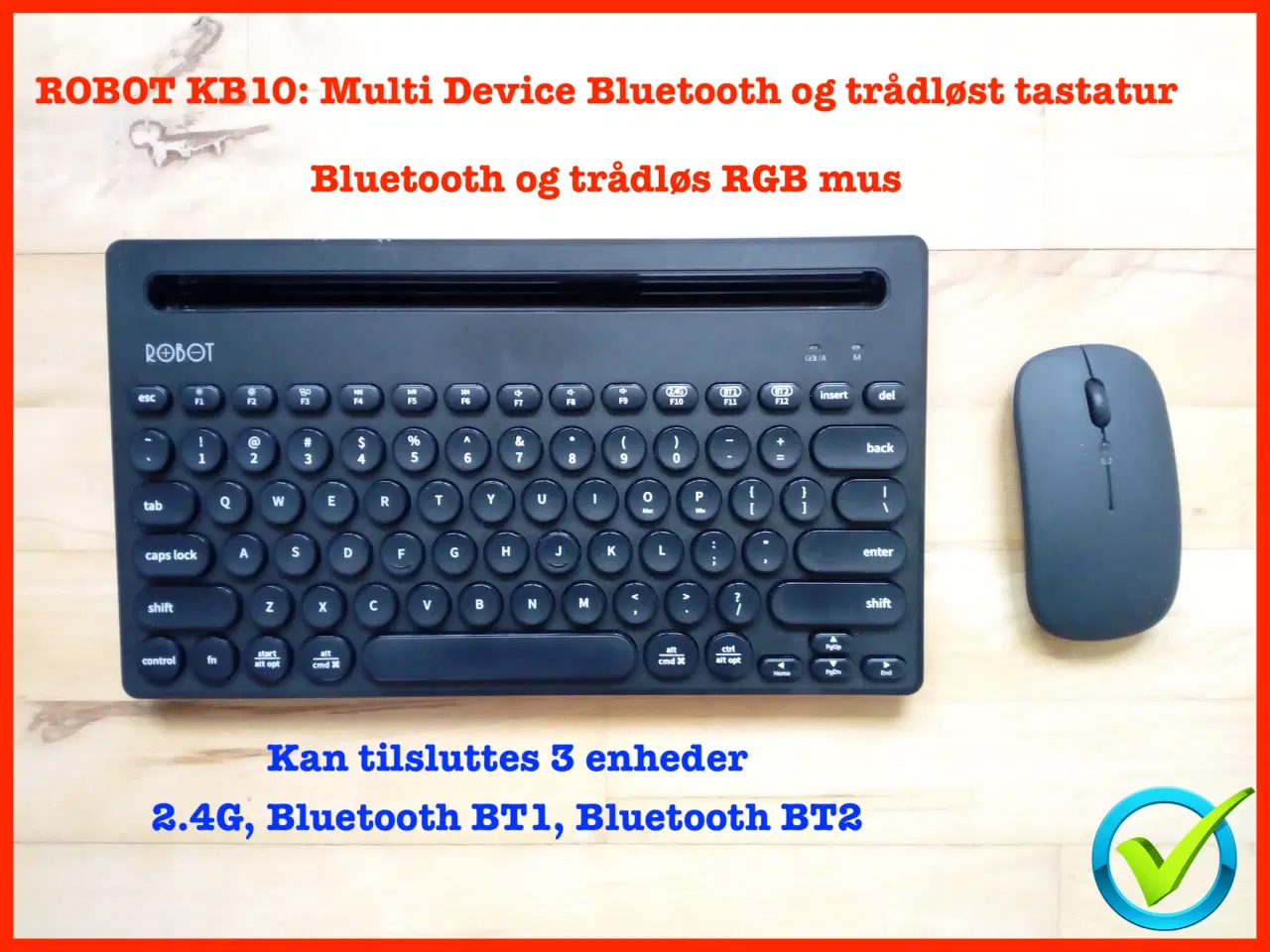 Billede 1 - ROBOT Multi Device Bluetooth og trådløst tastatur