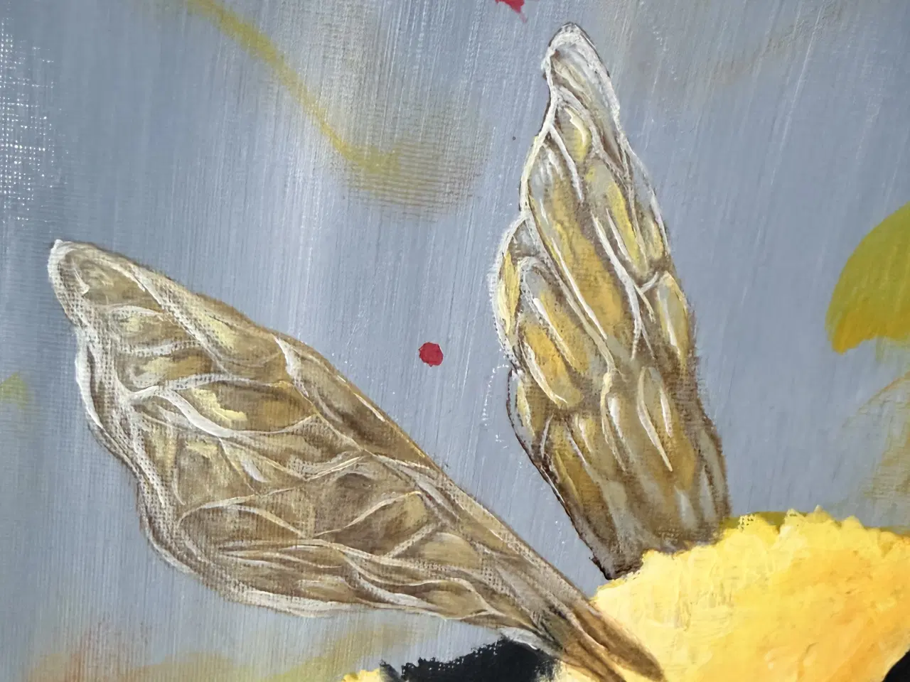 Billede 3 - Humlebi - Akrylmaleri (40x60 cm). 