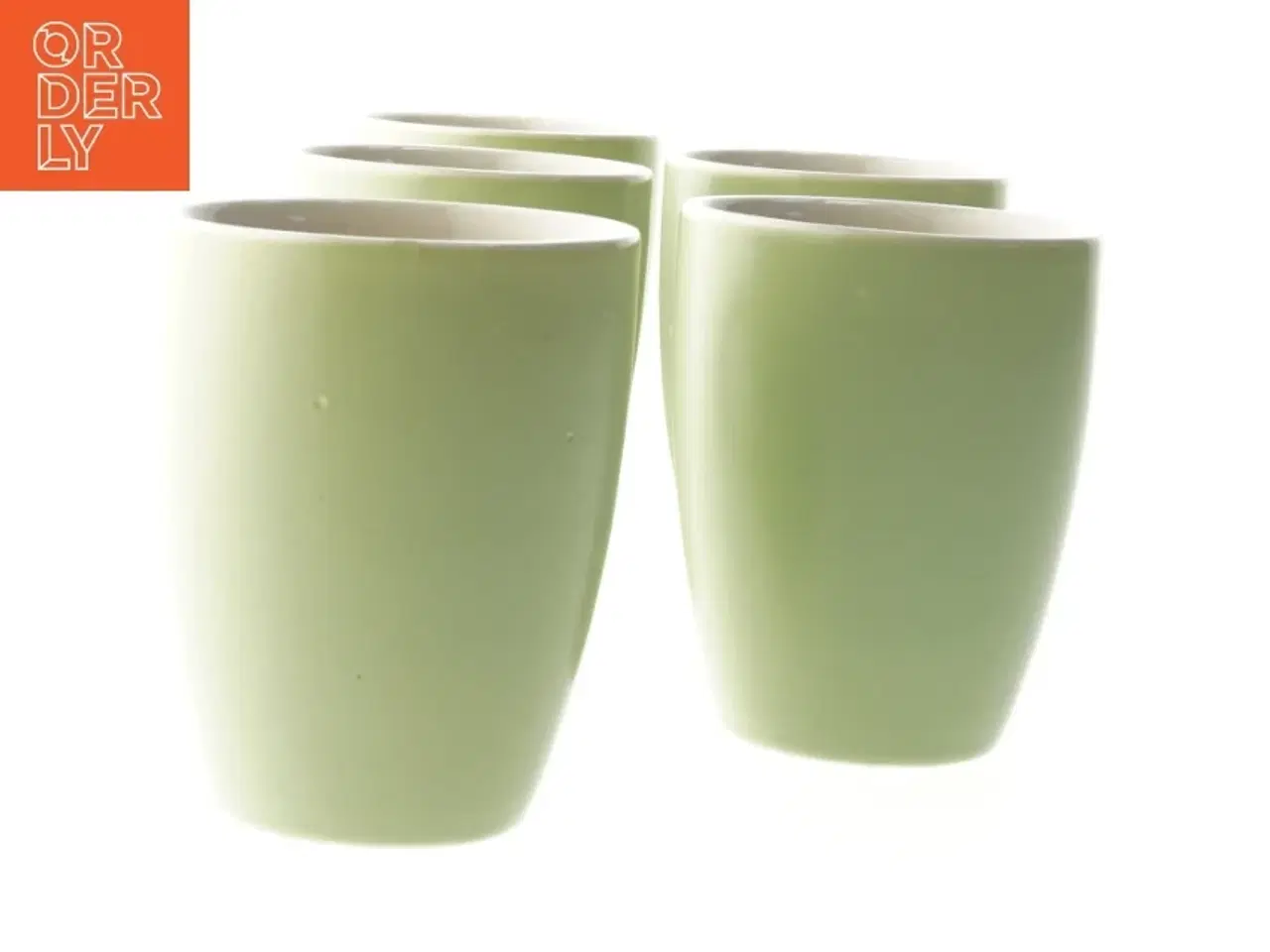 Billede 2 - Sæt med 5 lysegrønne krus (str. Ø 8,5x11 cm)