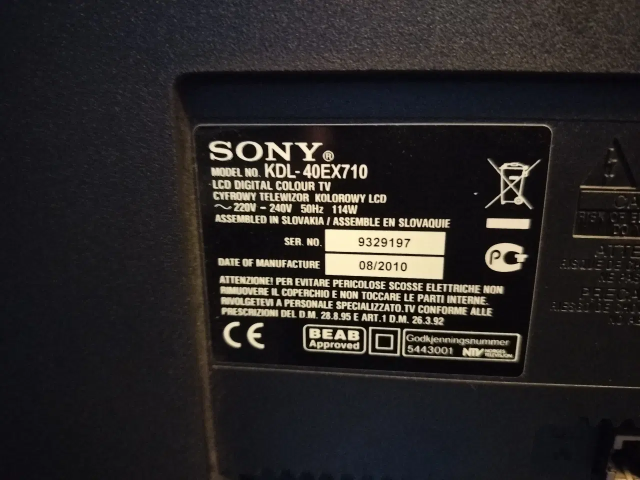 Billede 2 - Sony Bravia fladskærm 