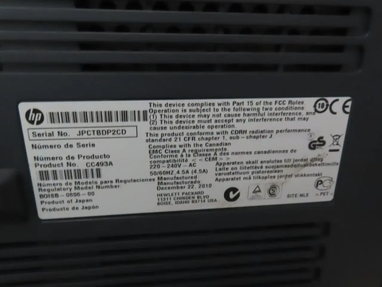 Billede 3 - Printer HP COLOR LASERJET CP 4525 (FRAGT IKKE MULIG)