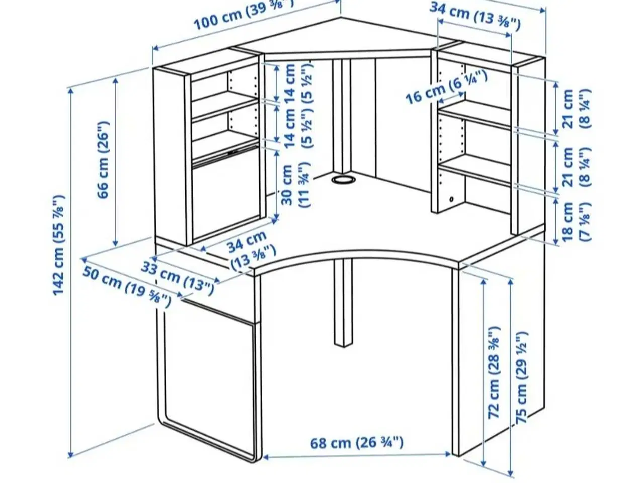 Billede 2 - Hjørneskrivebord 