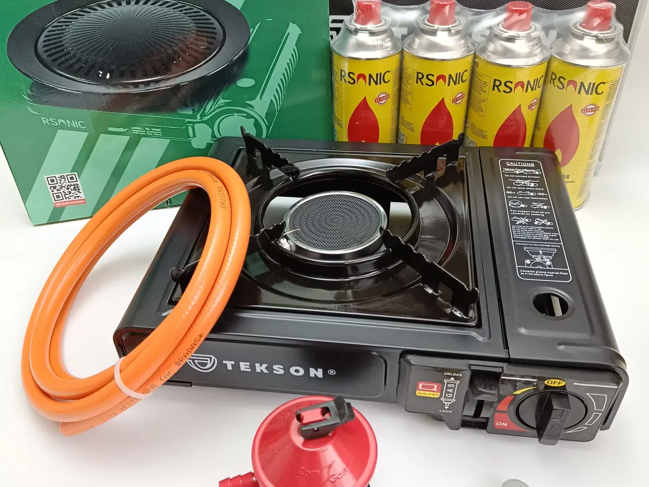 Billede 1 - NY! 2500W Gaskomfur + Gas Sæt +Grillplade