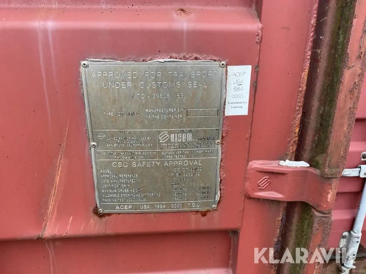 Billede 11 - 20 fods container SICOM 1CC OT 30/92 , uden tag