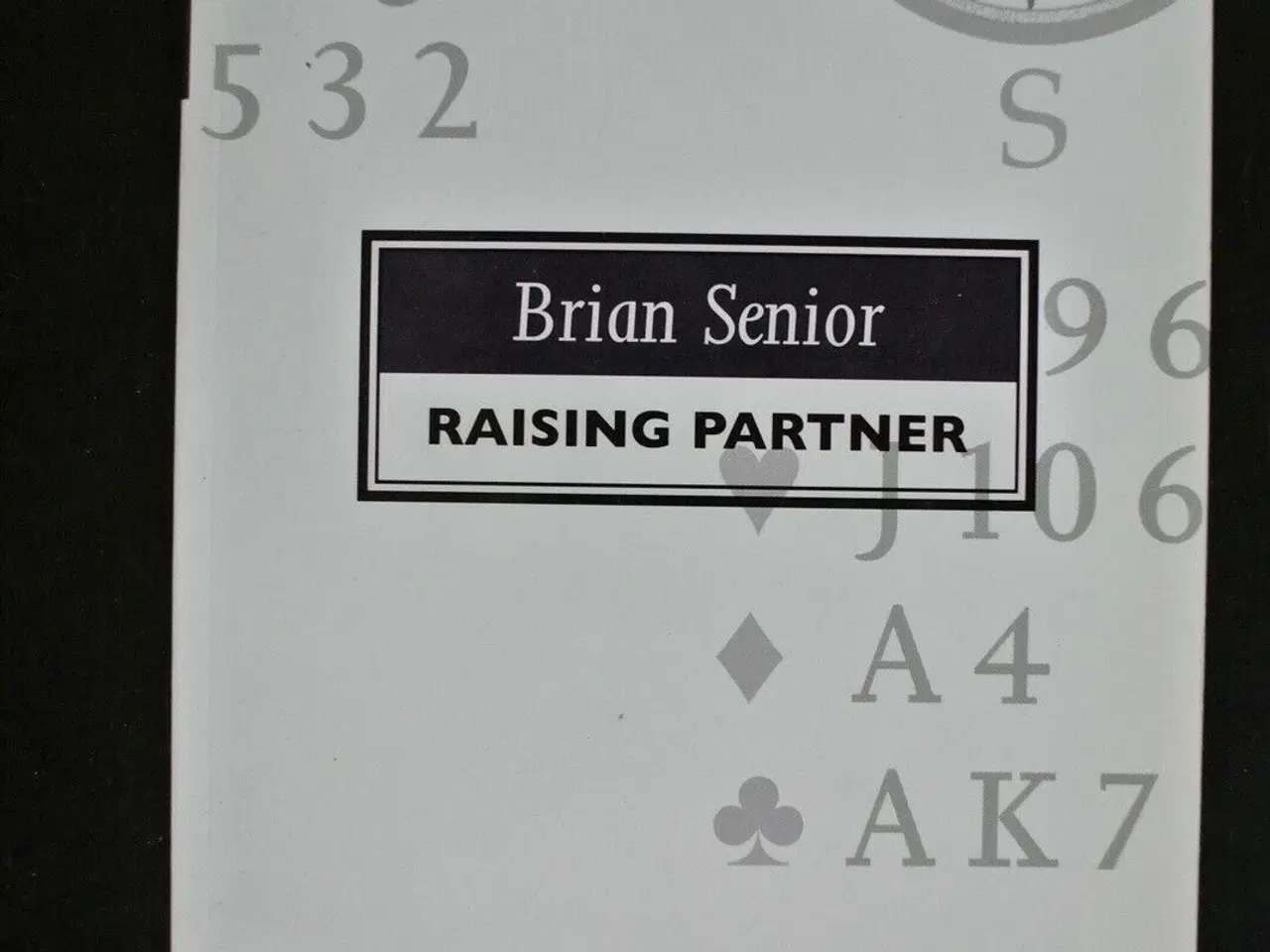 Billede 1 - raising partner - bridge, by brian senior, emne: h