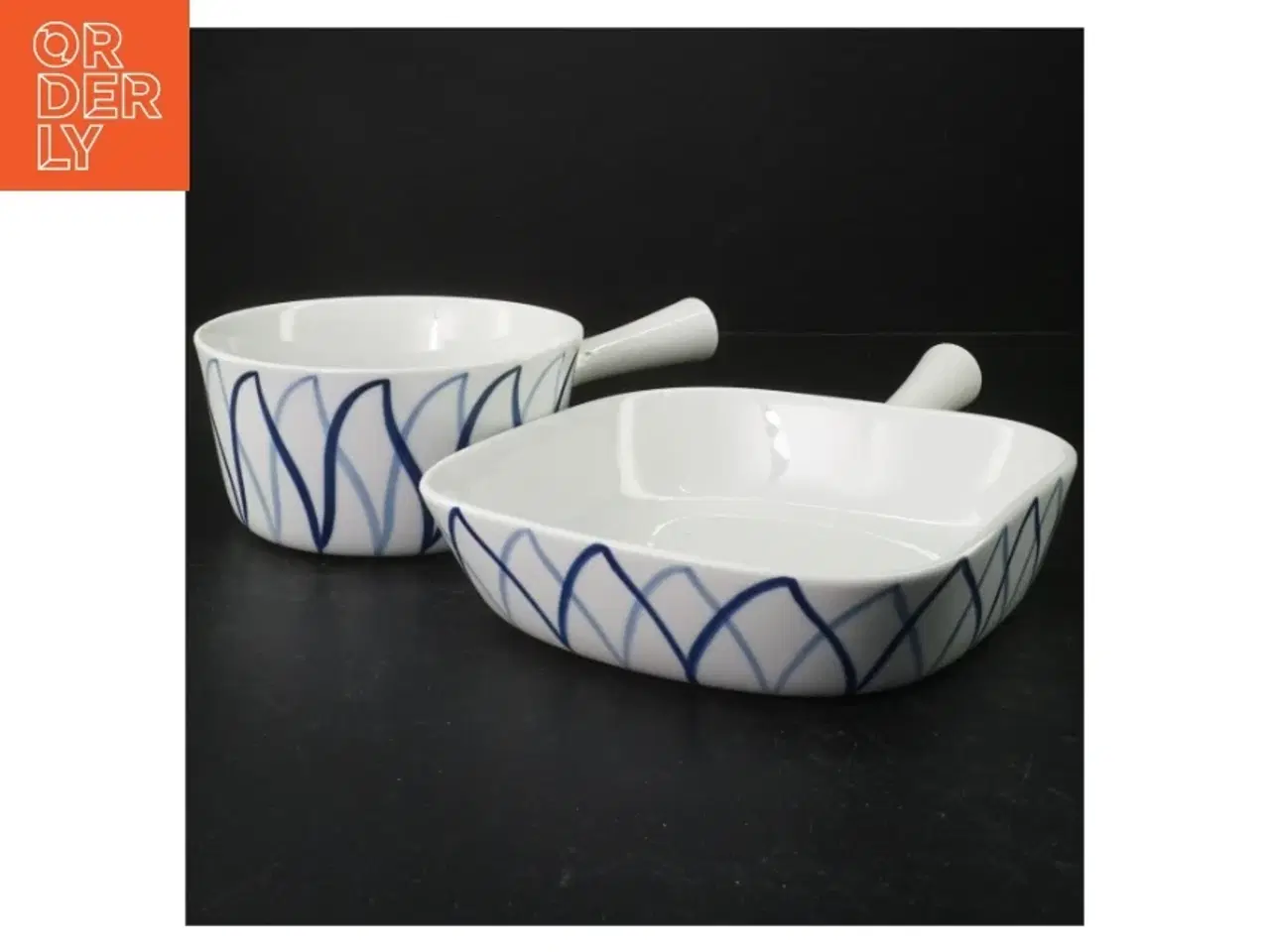 Billede 1 - Porcelænspander med blå flamme fra Ildfast (str. 28 cm)
