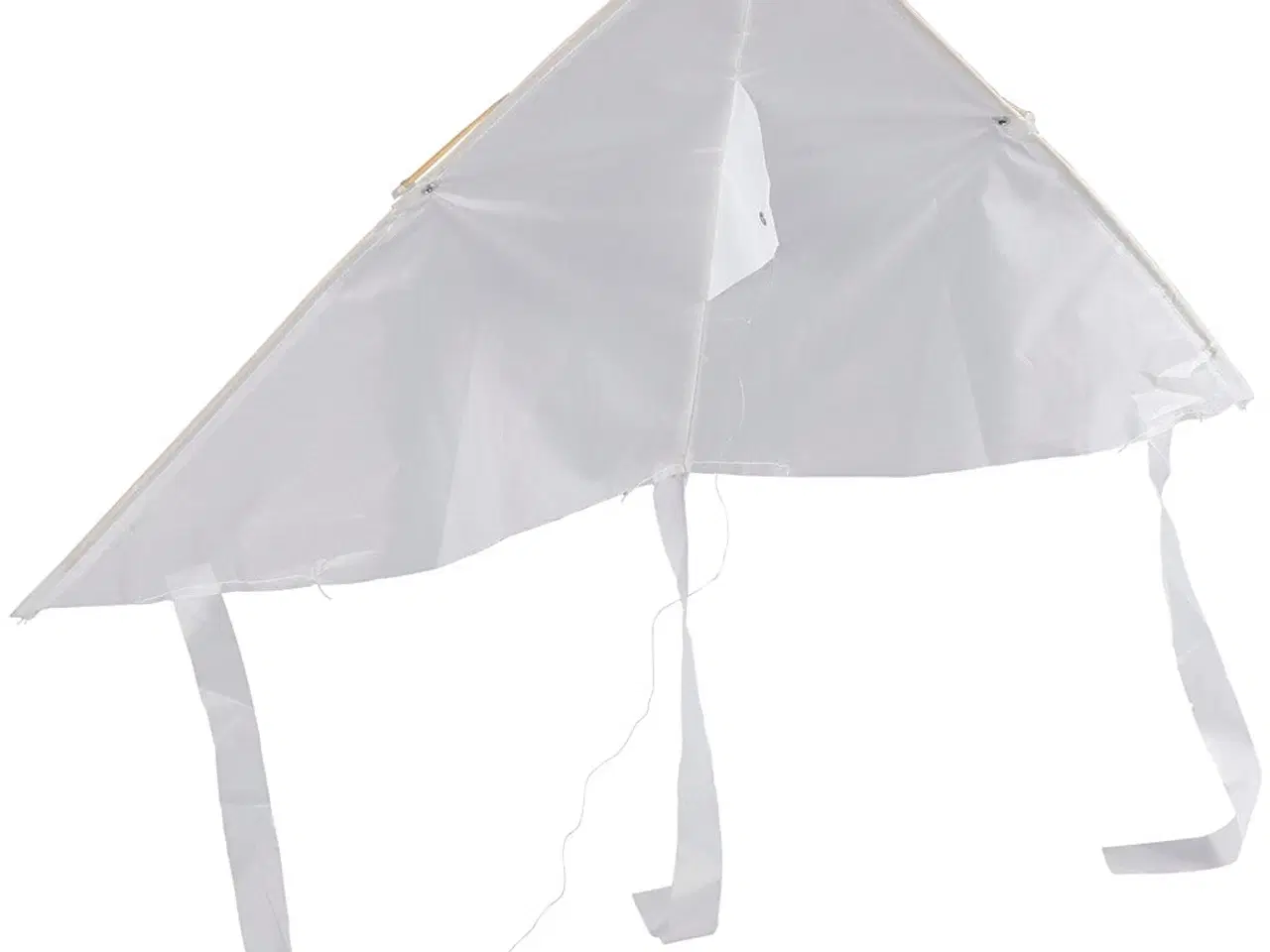 Billede 1 - Holdbar Hvid Drage med 20 m Snor - 46x90 cm