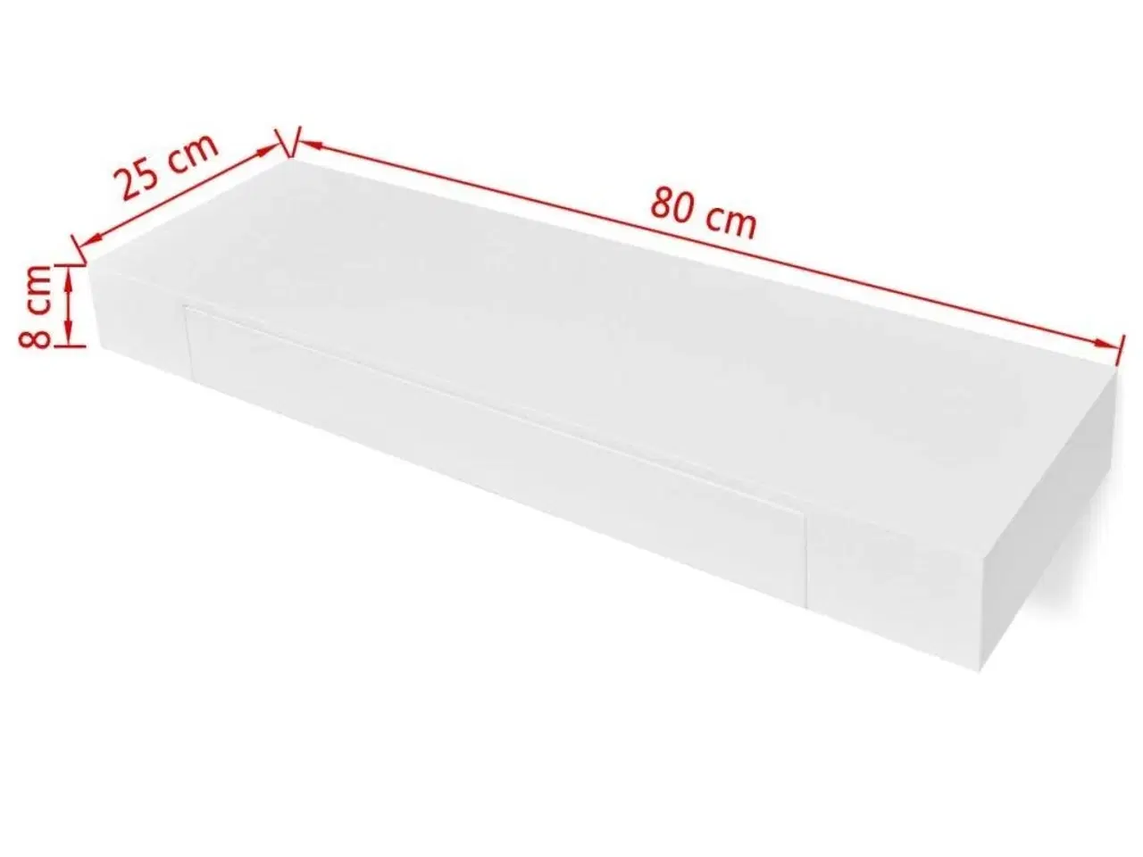 Billede 6 - Væghylde med 1 skuffe MDF hvid