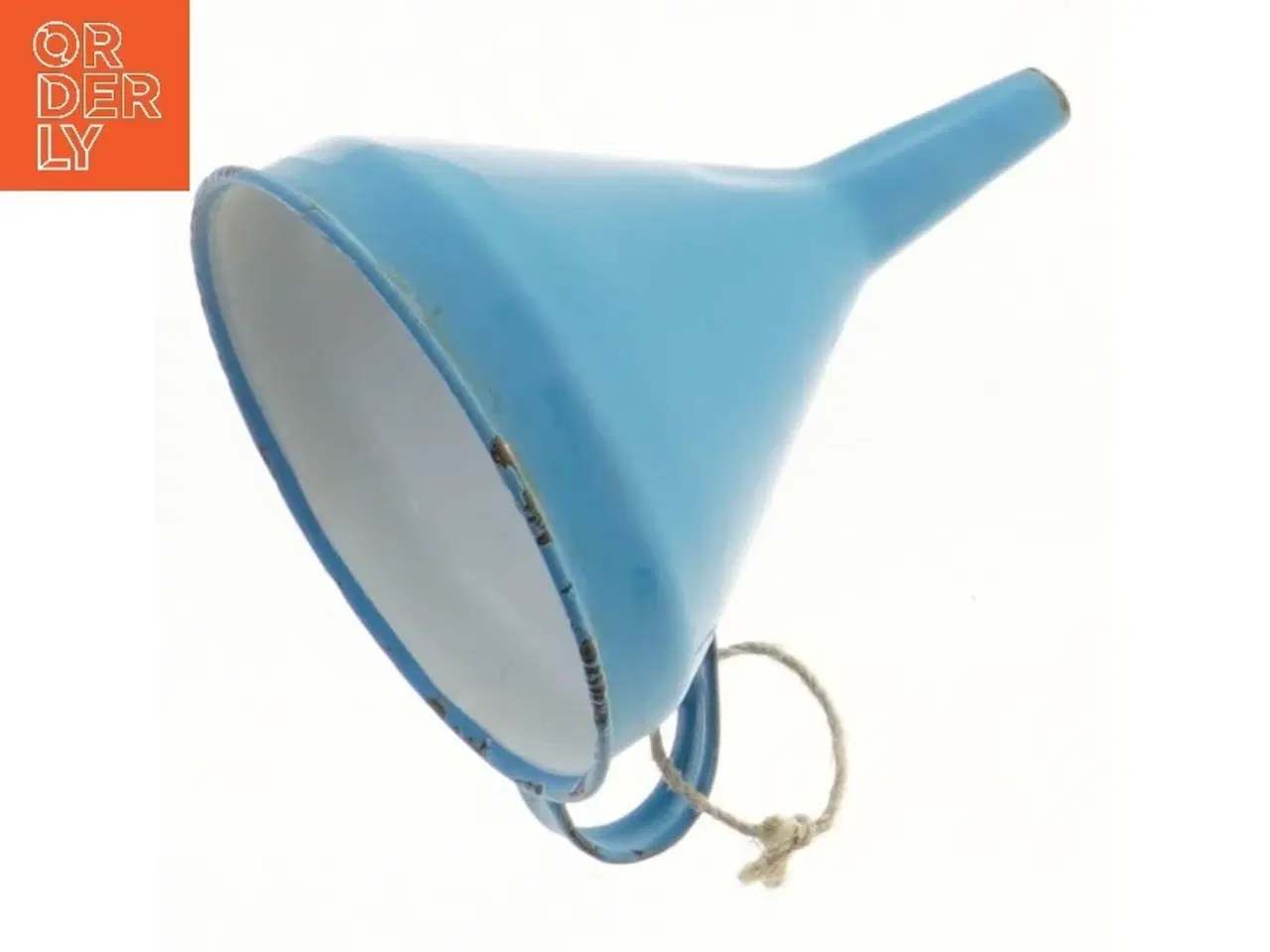 Billede 1 - Blå tragt med hank (str. Ø 11 cm længde 13,5 cm)