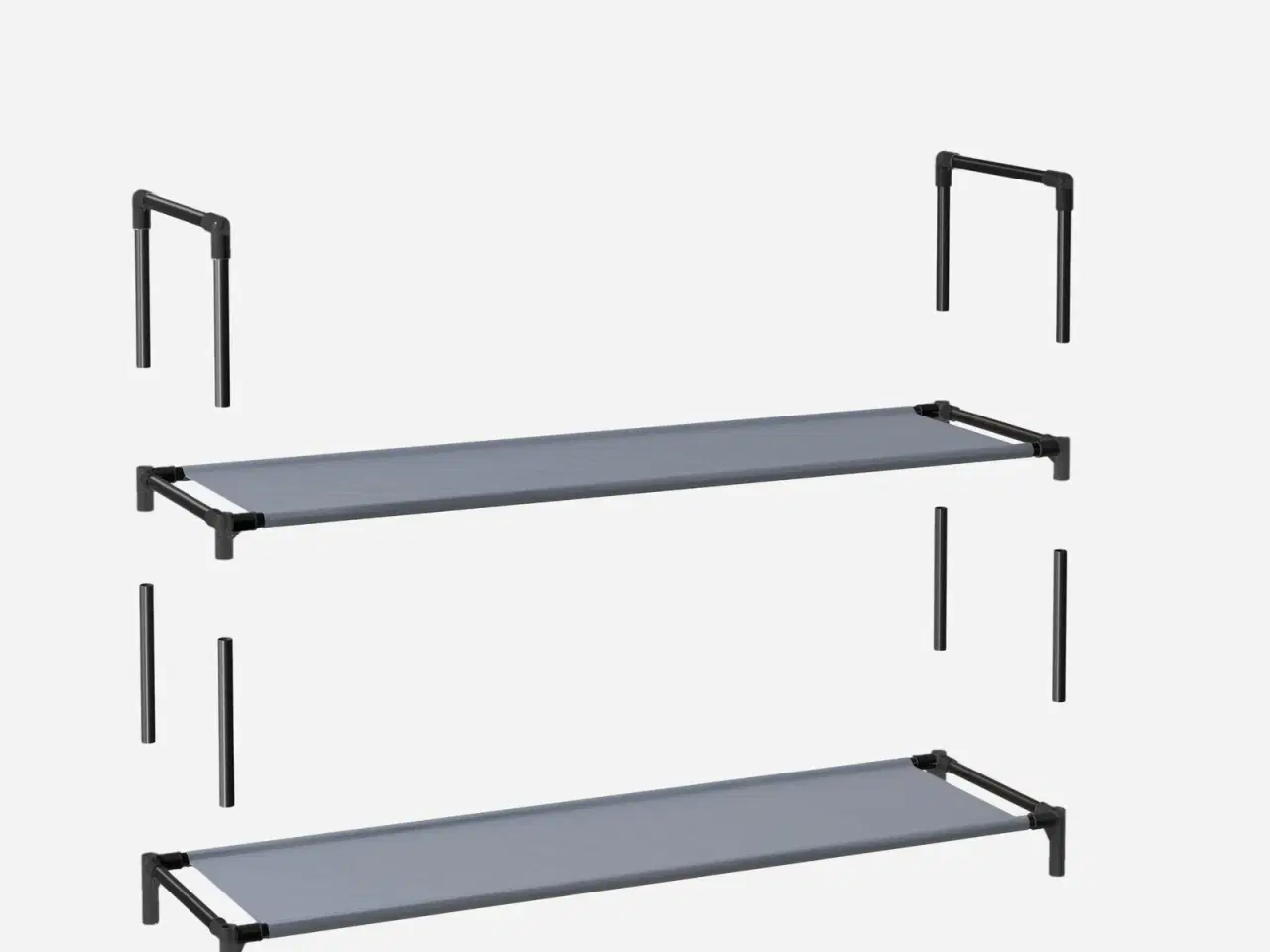 Billede 5 - Skoreol med 10 hylder – pladsbesparende skostativ 45 × 28 × 173 cm, metalstel og non-woven hylder, grå