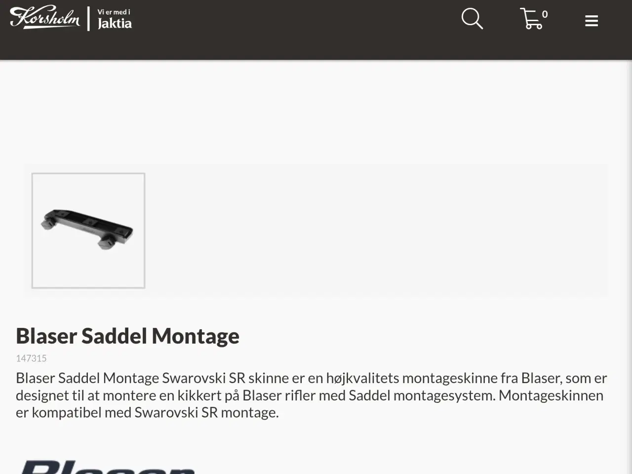 Billede 1 - Blaser montage til Swarovski skinde. 