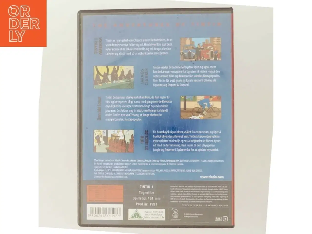Billede 3 - Tintin i Amerika (1992) + Figaros cigarer (1991) + Den blå lotus (1991) + Det knuste øre (1992) [DVD] (DVD)