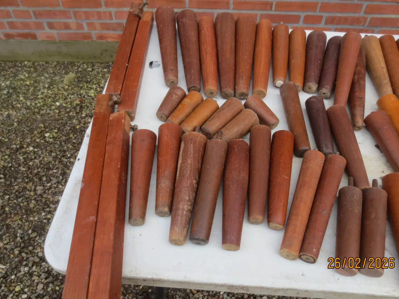 Billede 5 - 92 stk Teakben i forskellige mål