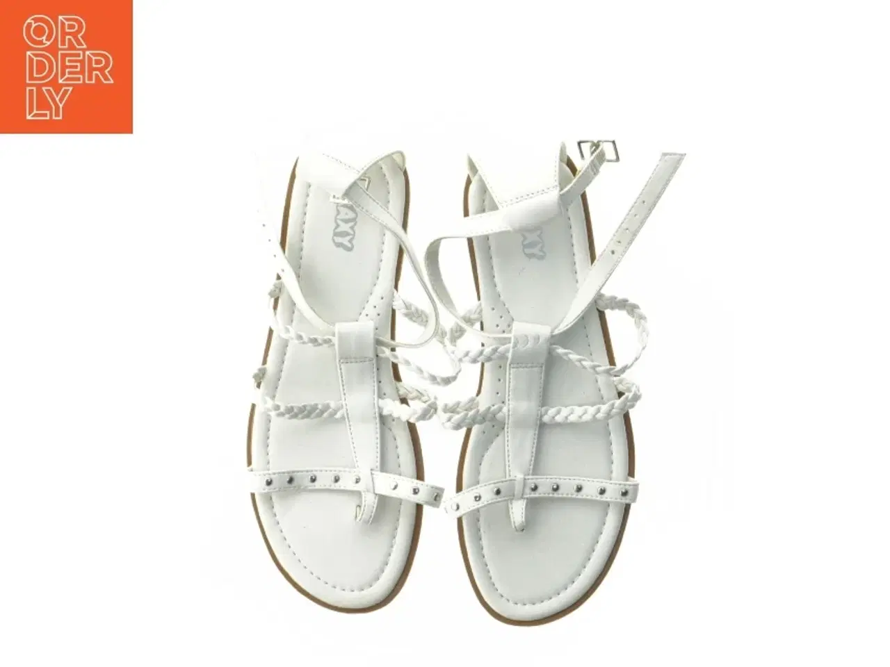 Billede 2 - Hvide lædersandaler størrelse 35 fra Agaxy (str. 35 )
