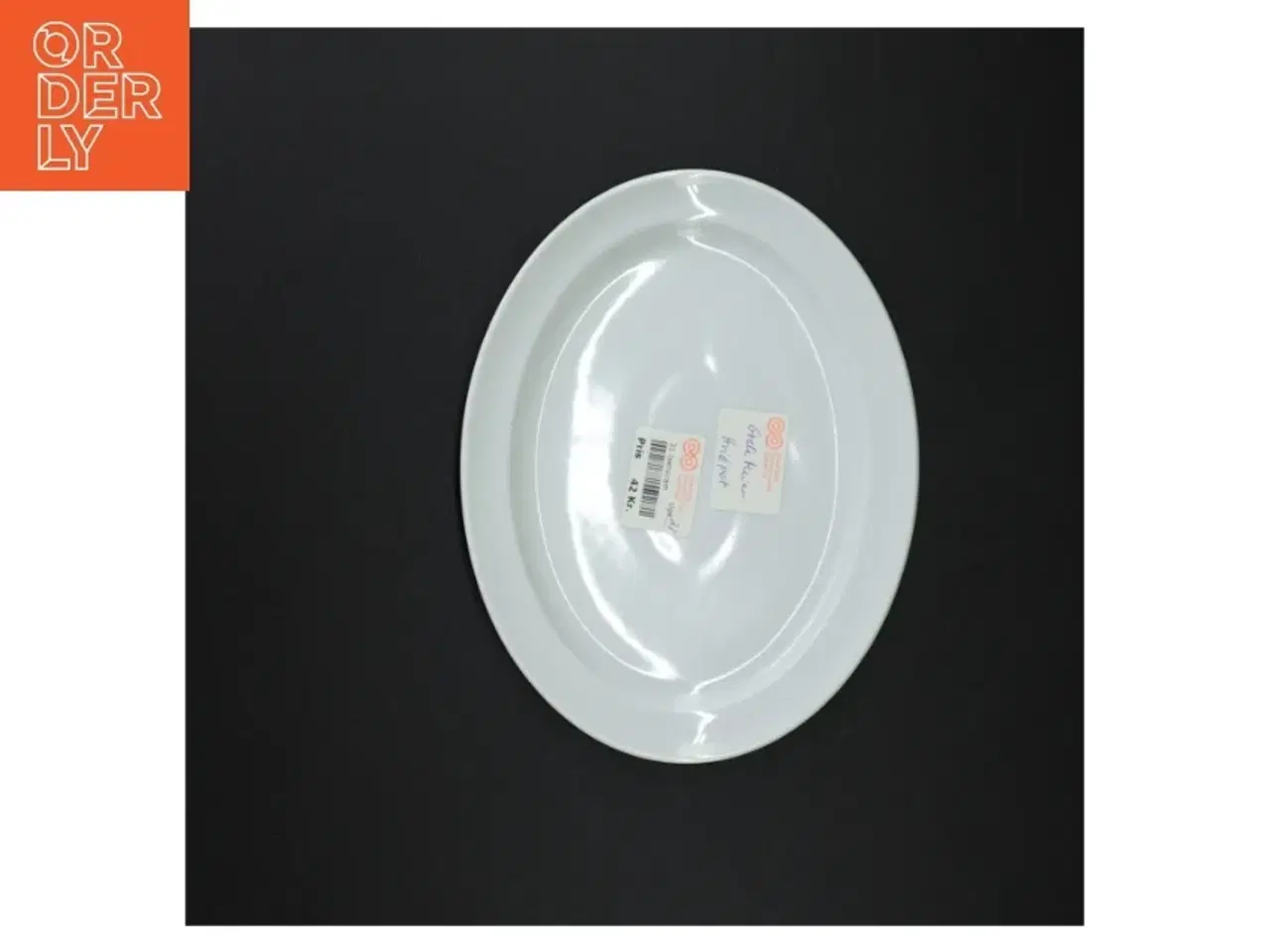 Billede 3 - Hvid porcelænsfad fra Hvidport (str. 22 x 17 cm)