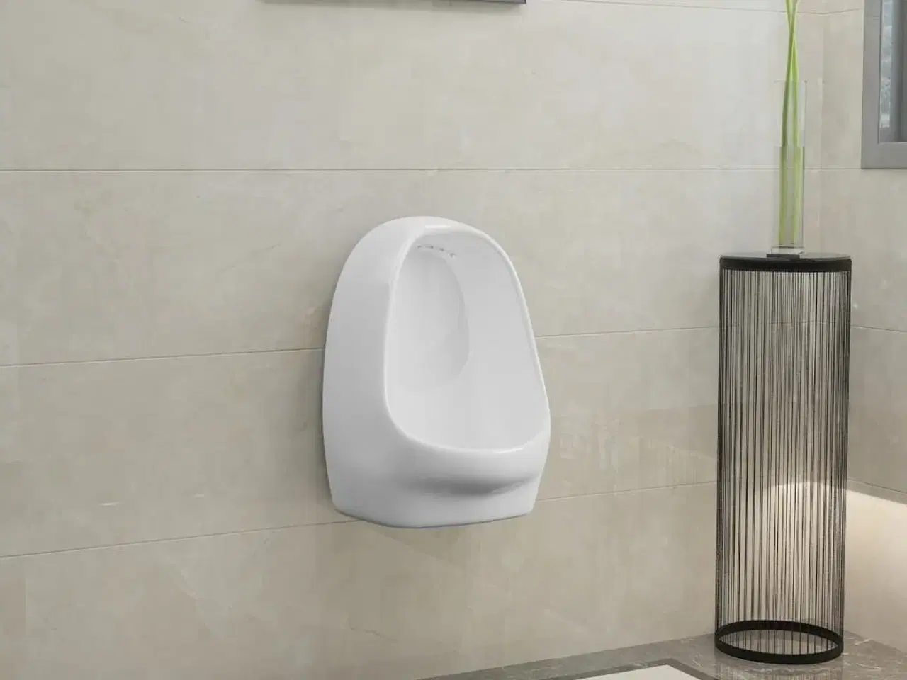 Billede 3 - Væghængt urinal med skylleventil keramisk hvid