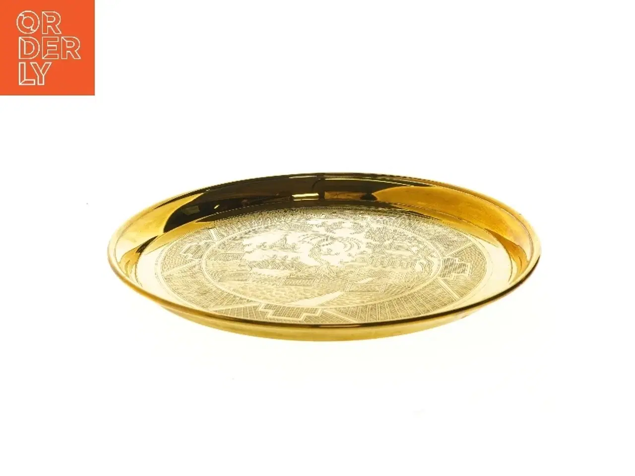 Billede 3 - Kinesisk dekoreret guldtallerken (str. Ø 41 cm)