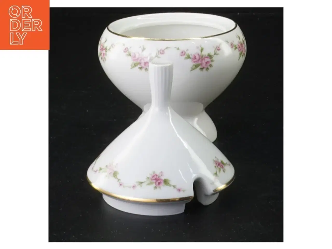 Billede 2 - Porcelænssukkerskål med blomstermønster fra Benedikte (str. 14 x 10 cm)
