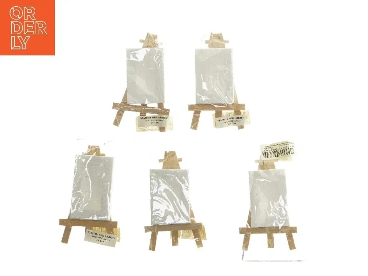 Billede 1 - Mini staffeli/bordkort med lærred (str. 5 stk 5x8 cm)