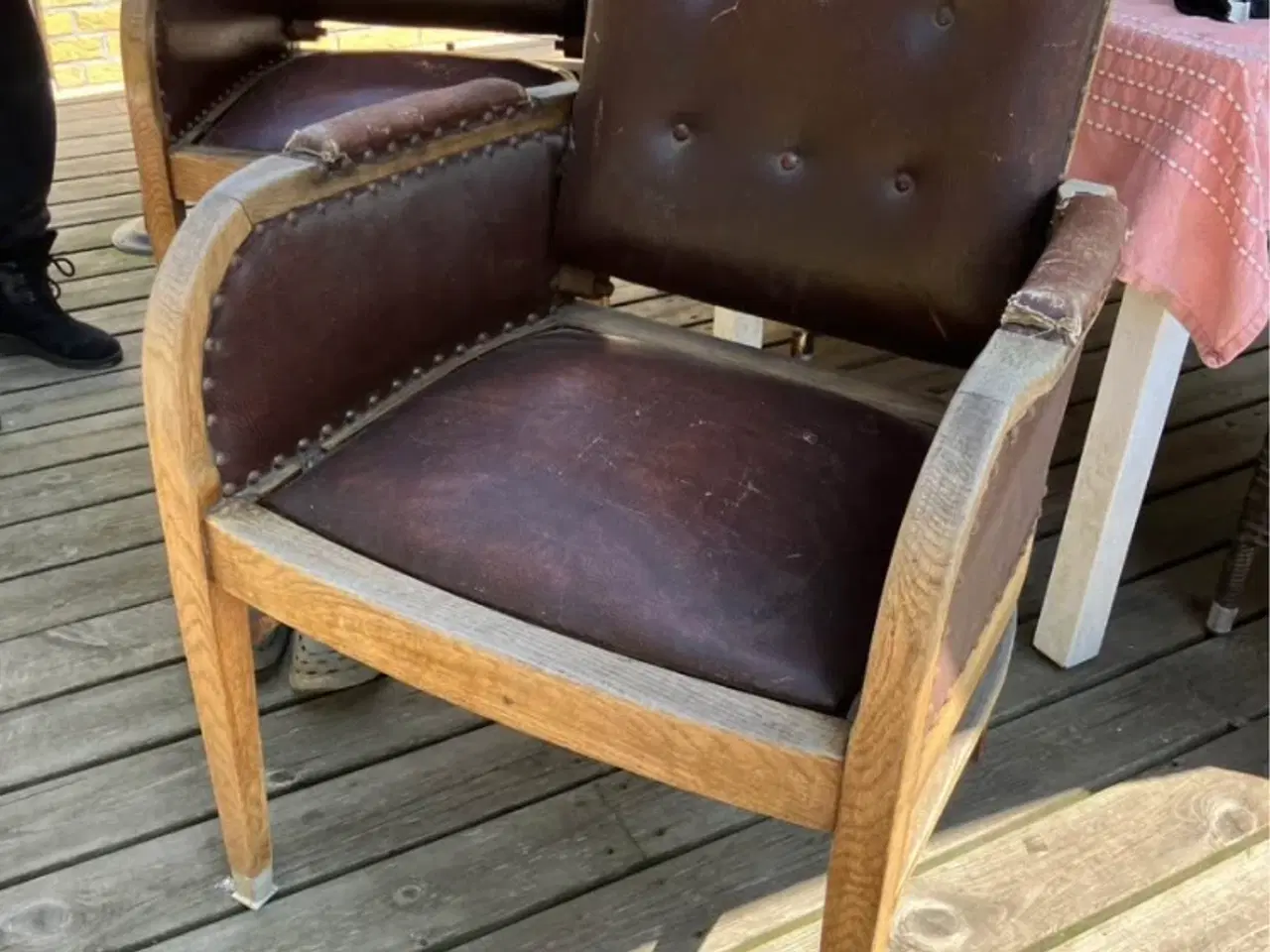 Billede 3 - Antikke barberstole anslået 1930erne Tyskland 