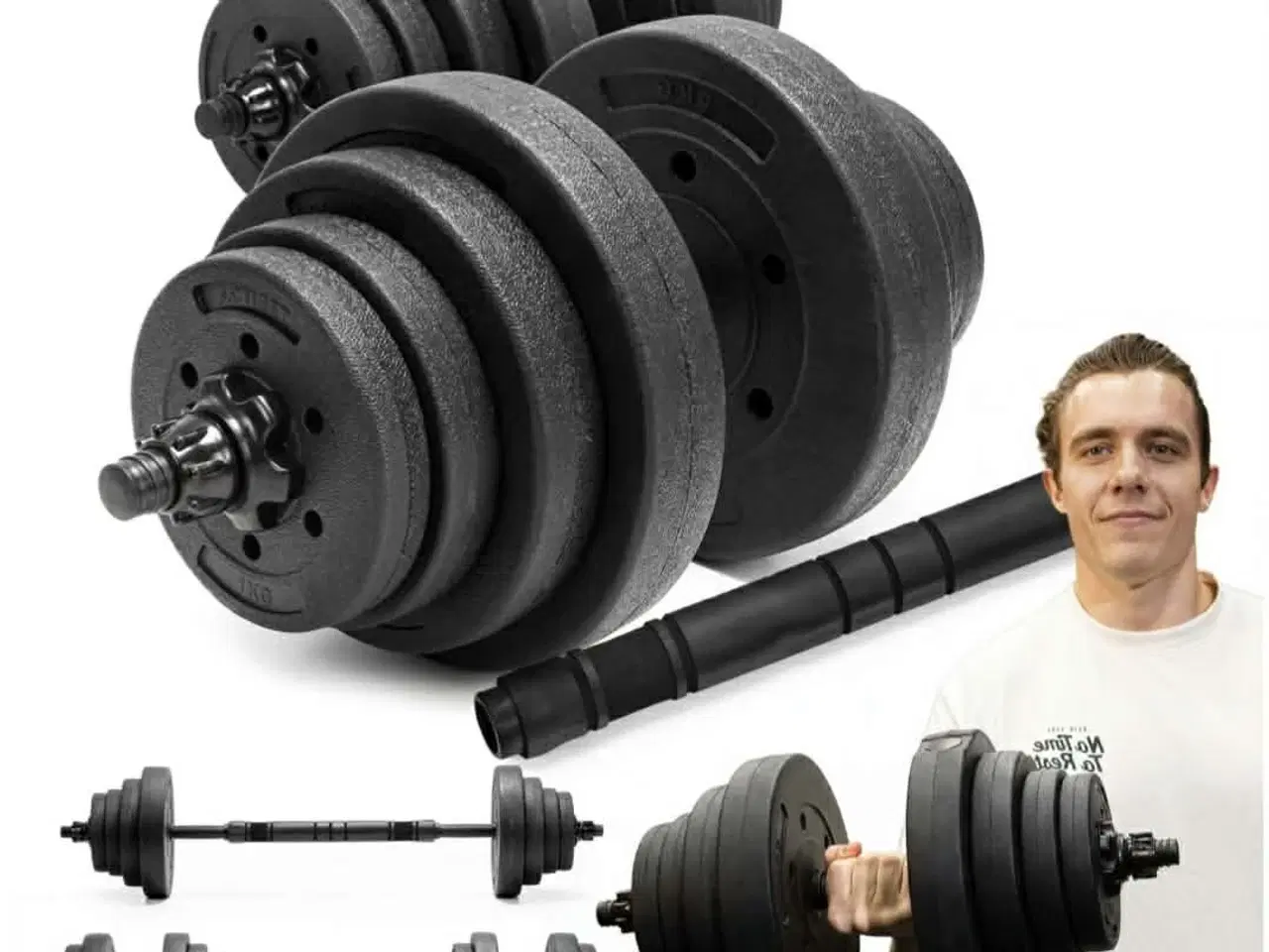 Billede 1 - Håndvægte 2x20kg – Premium Bituminøs Kvalitet