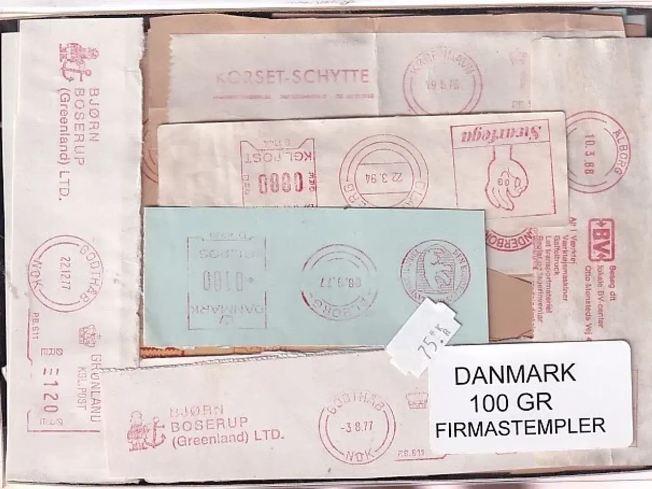 Billede 1 - Danmark Firmastempelafklip 100 gram.