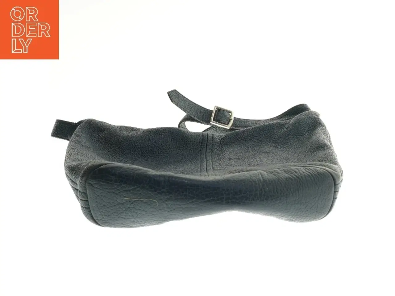 Billede 3 - Mørkeblå læder skuldertaske (str. 30x34 cm)