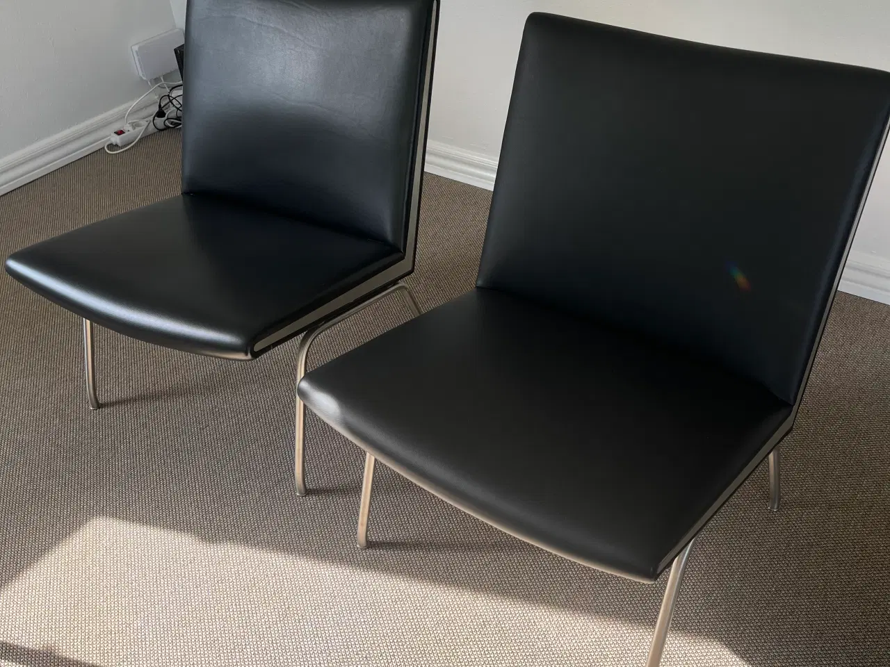 Billede 1 - Loungestole sort Thor læder 