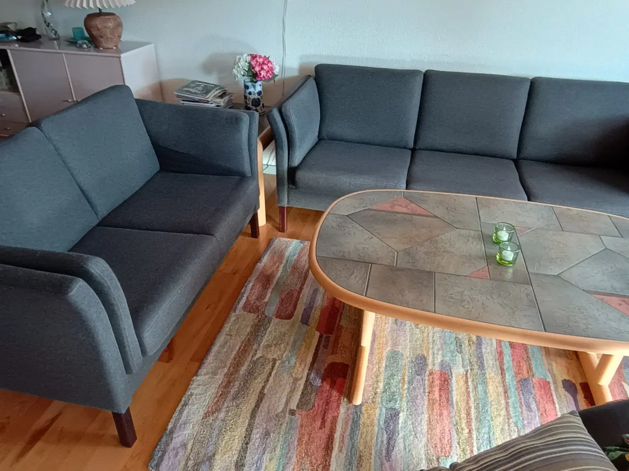 Billede 2 - Sofasæt 3 + 2 personers uldstof