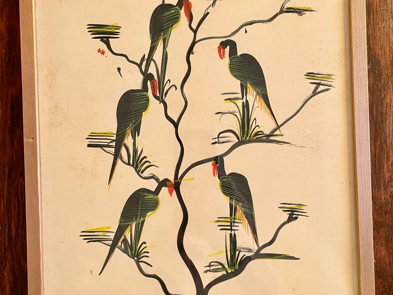 Billede 1 - Afrikansk vintage akvarel fra Congo