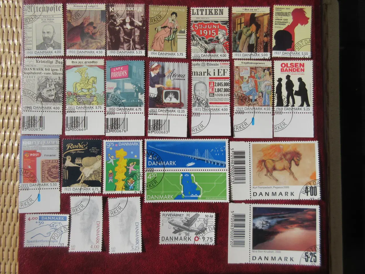 Billede 5 - Danmark årgang 1996-2000 124 stemplet mærker