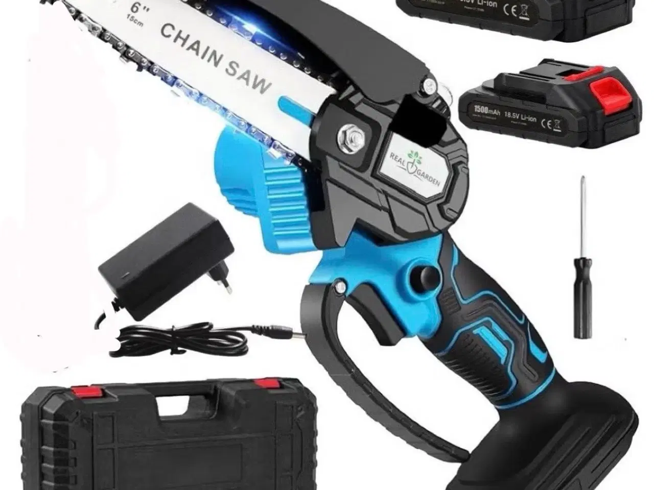 Billede 1 - Kædesav med 2 batterier i kuffert