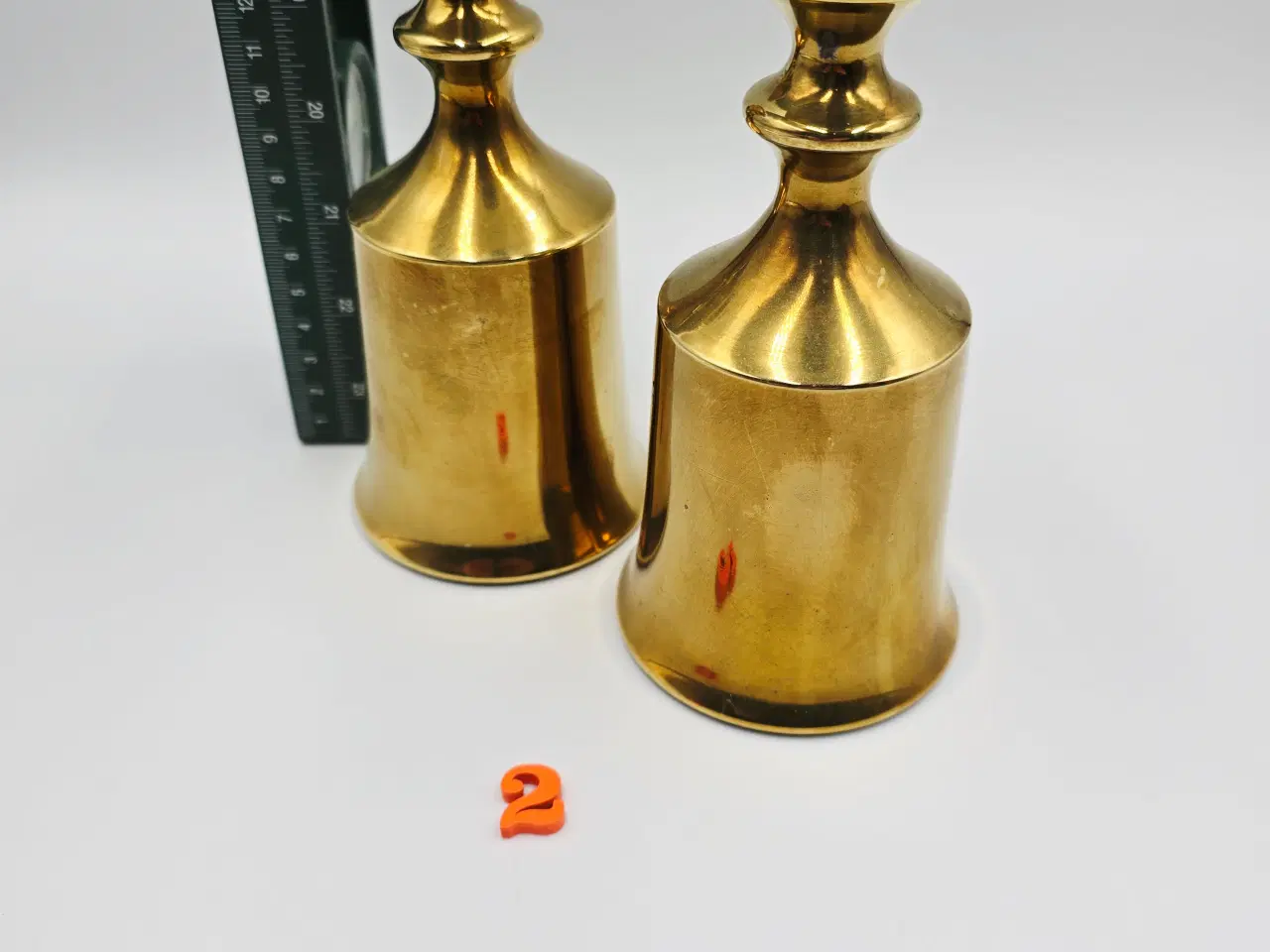 Billede 3 - Fine gamle messing lysestager 125,- pr sæt
