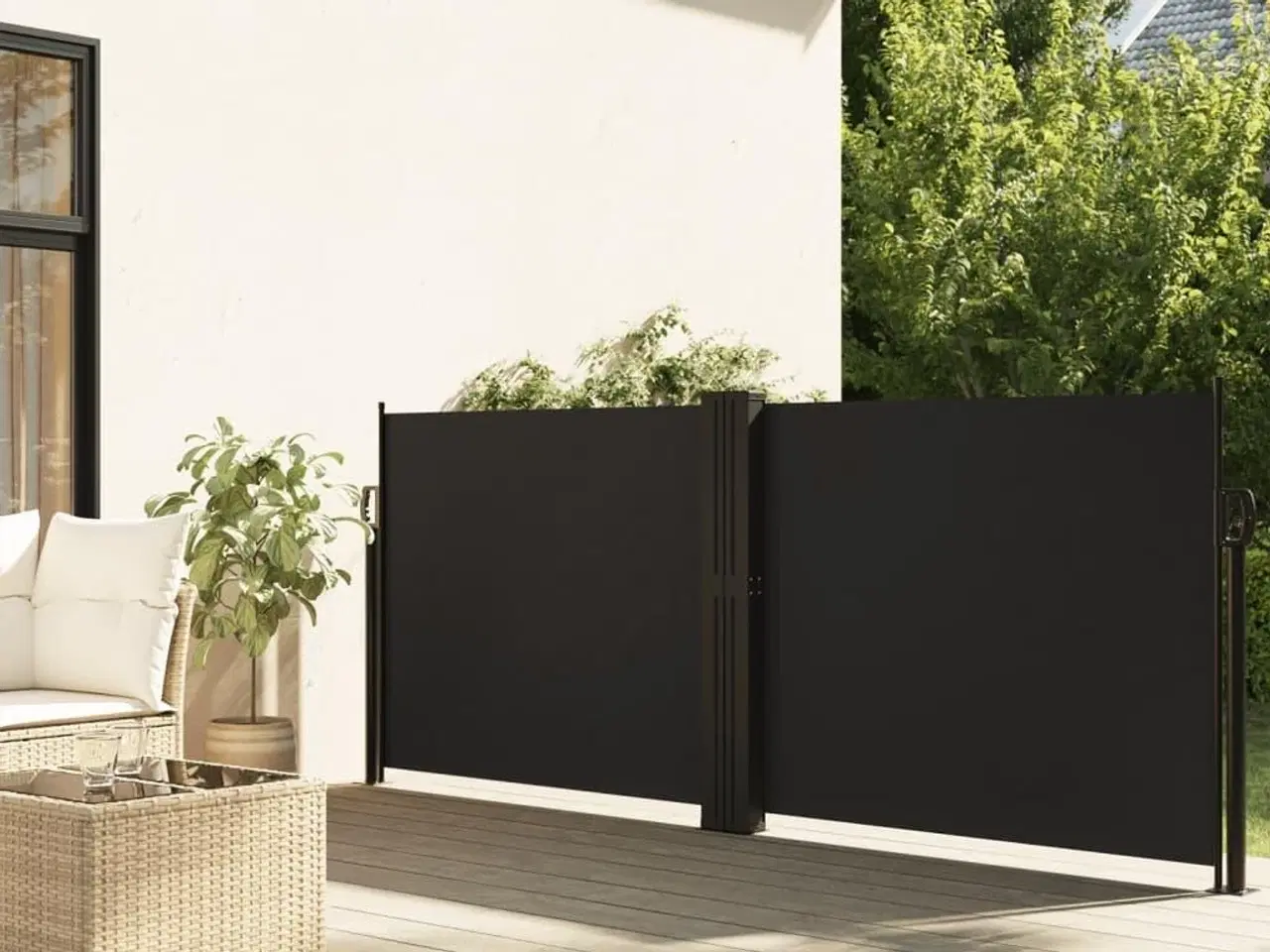 Billede 1 - Sammenrullelig sidemarkise 140x600 cm sort