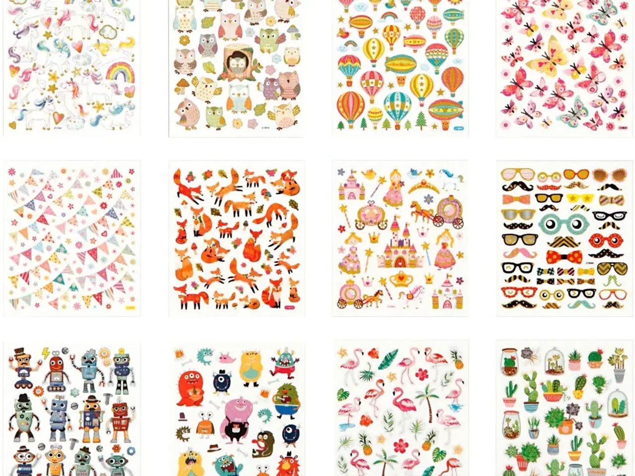 Billede 1 - Stickershæfte, helårs, ark 15x16,5 cm, 12ark/ 1 stk.