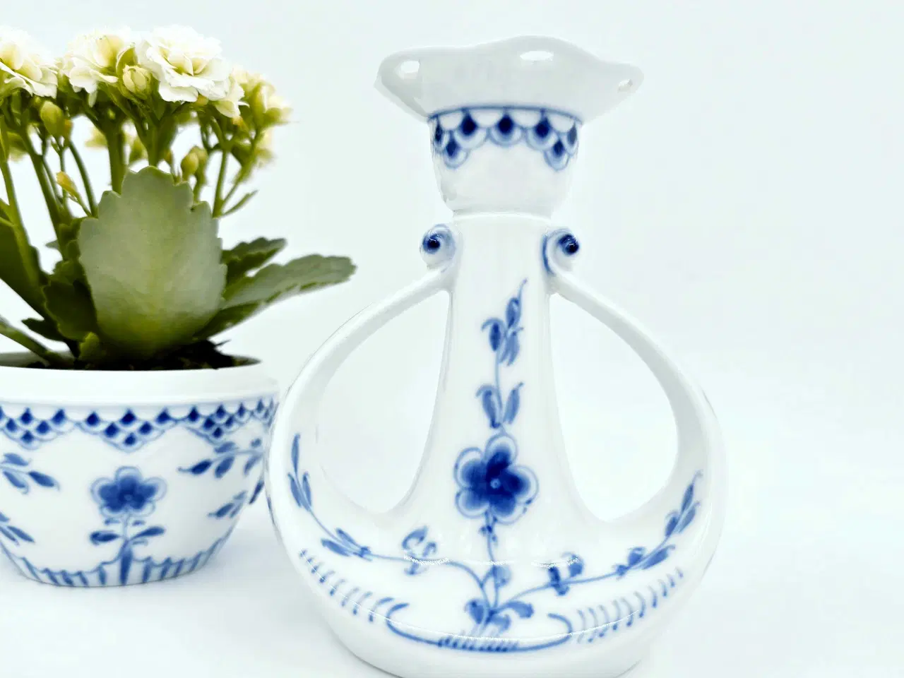 Billede 2 - Sommerfugl lysestage med blondekant 1  sortering 