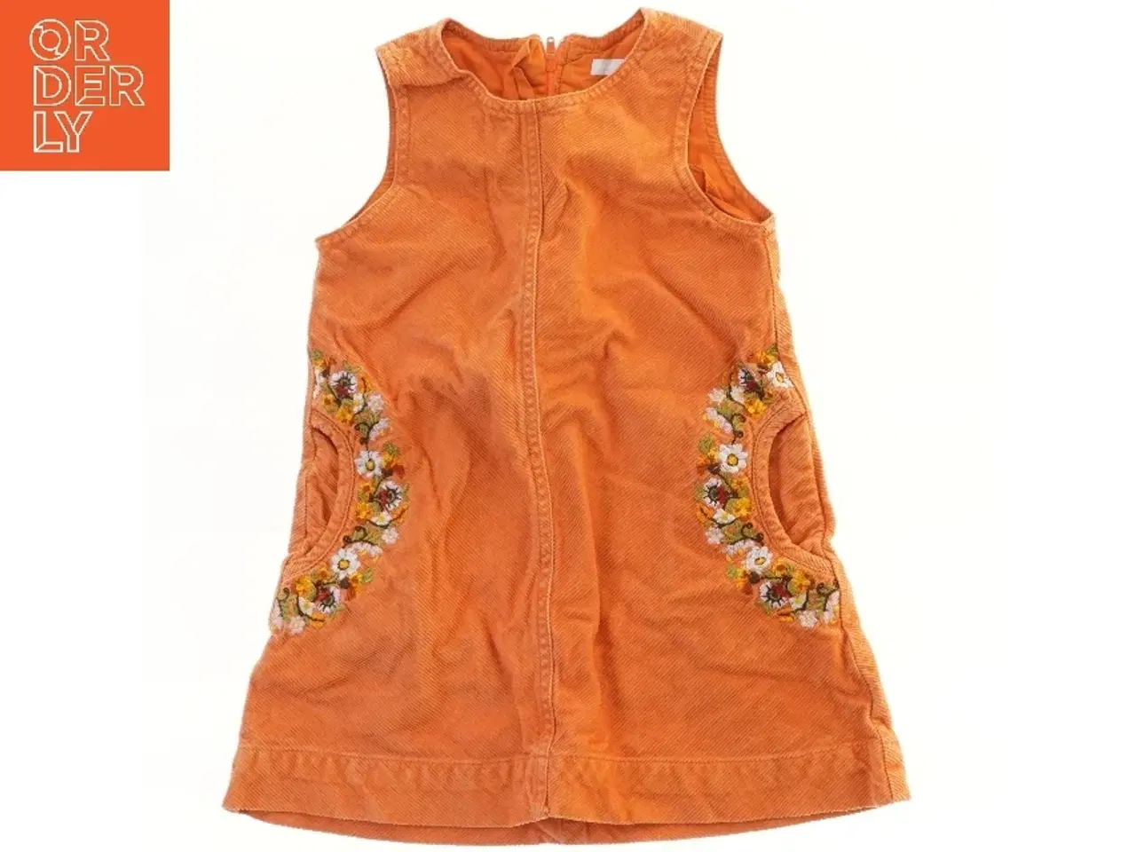 Billede 1 - Orange kjole med blomsterbroderi fra H&M (str. 104)