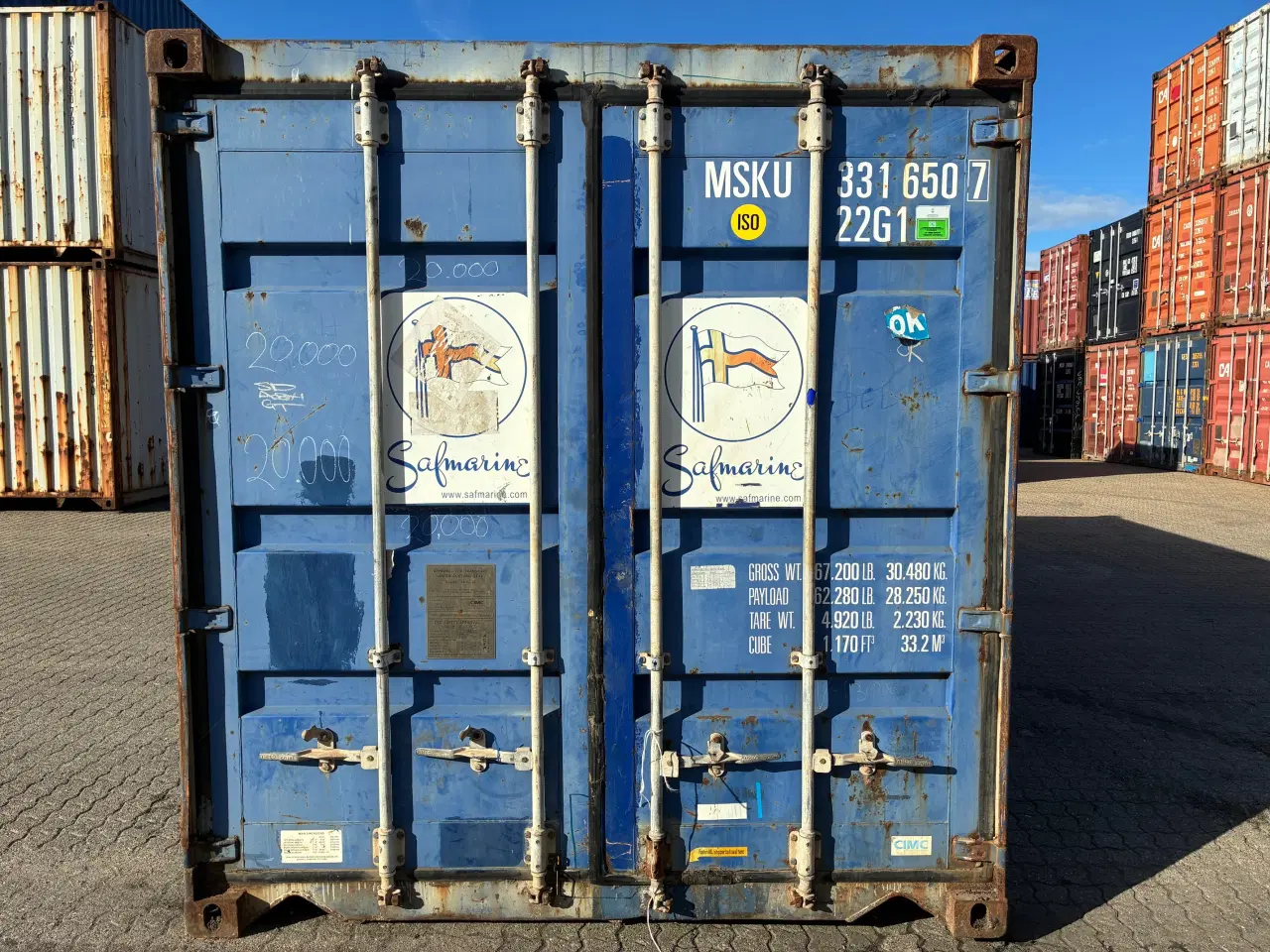 Billede 1 - Brugt 20 fods Isoleret Container- ID:MSKU 332650-7