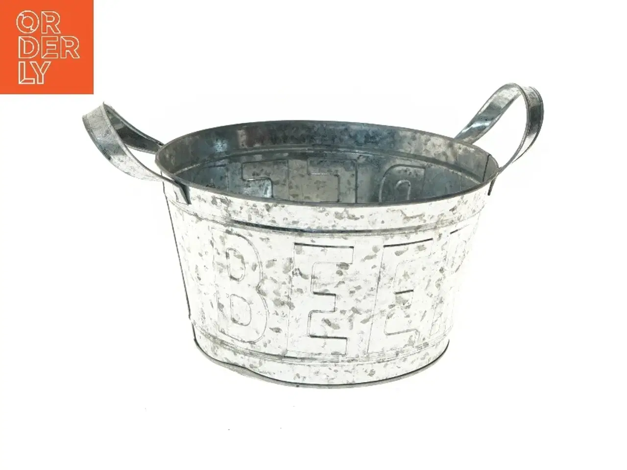 Billede 1 - Galvaniseret ølspand med håndtag (str. Ø 25 cm)
