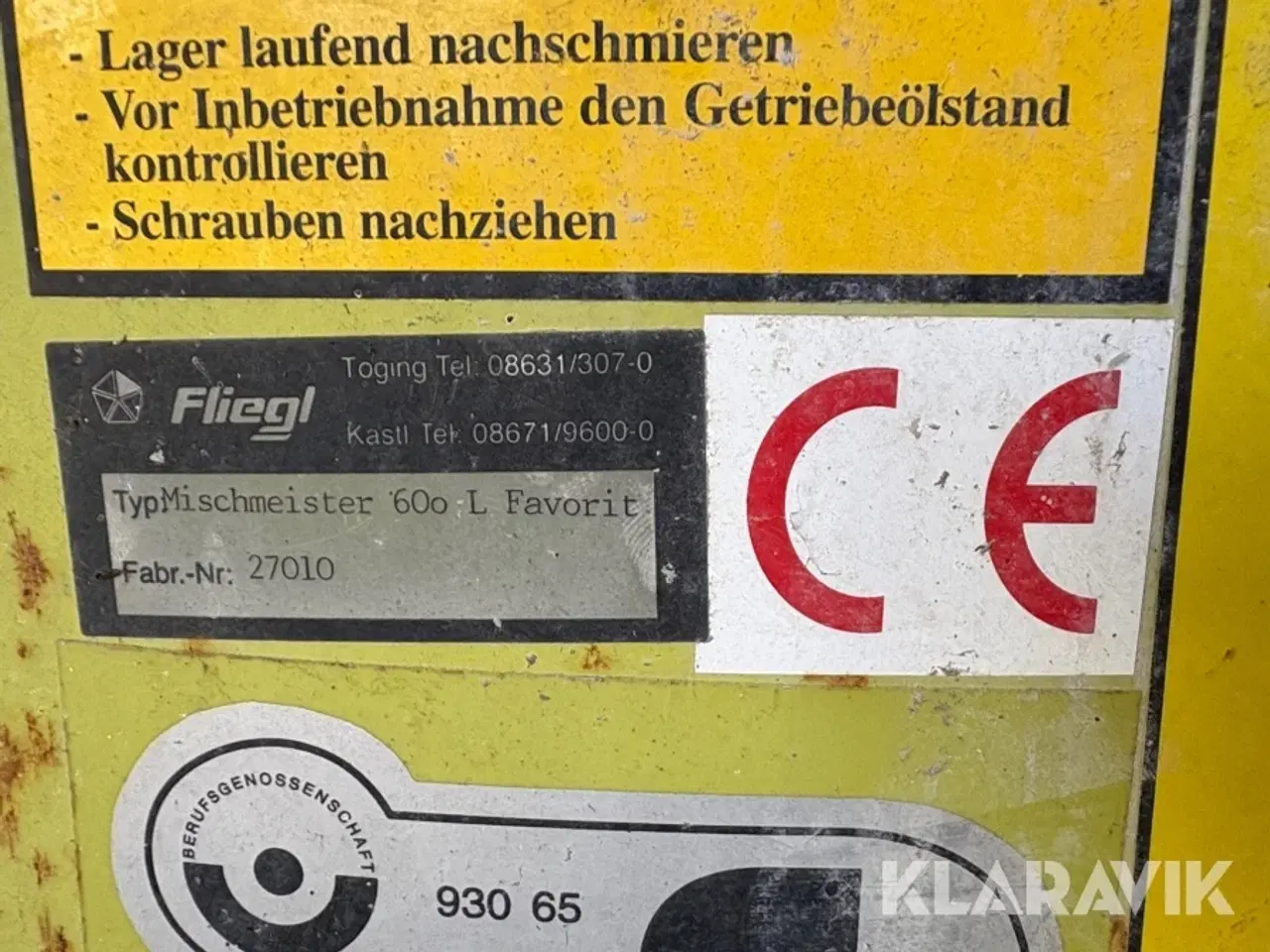Billede 5 - Cementblander Fliegl Mischmeister 600L Favorit