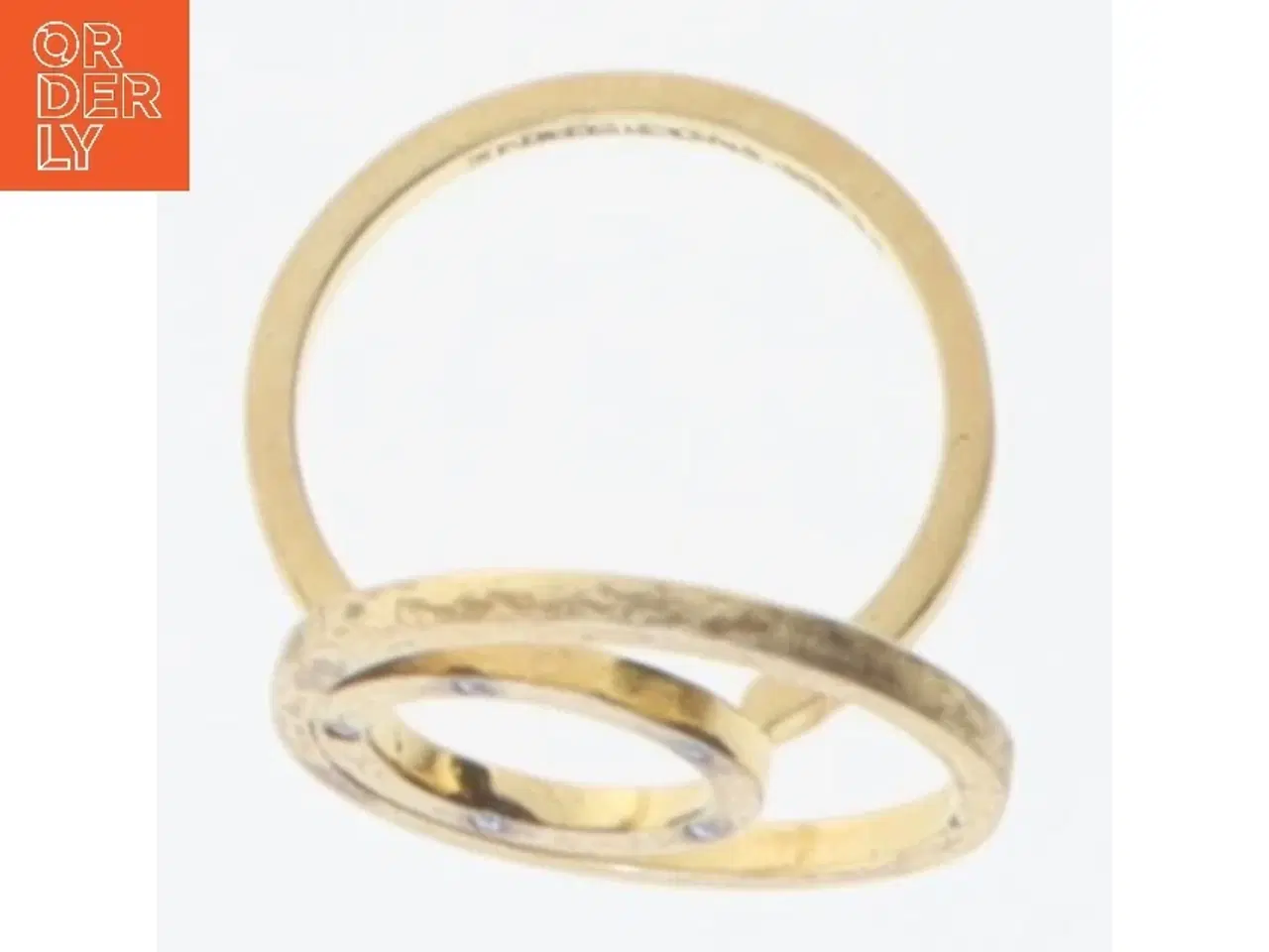 Billede 2 - Guldring med diamanter i sterling sølv (str. 54 mm)