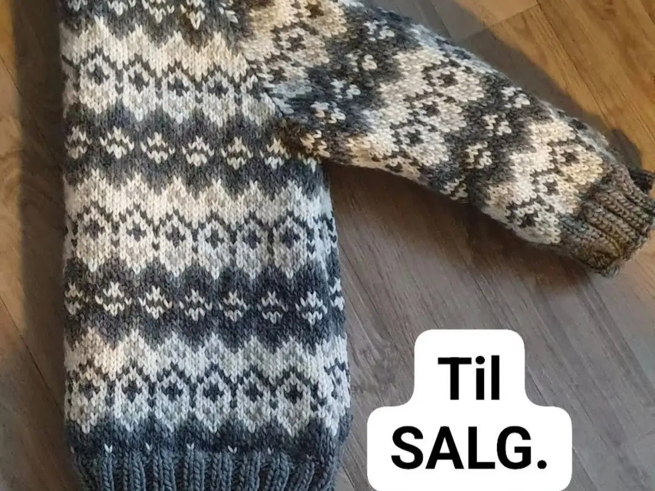 Billede 1 - Islandsk sweater, uld, ny strikket.