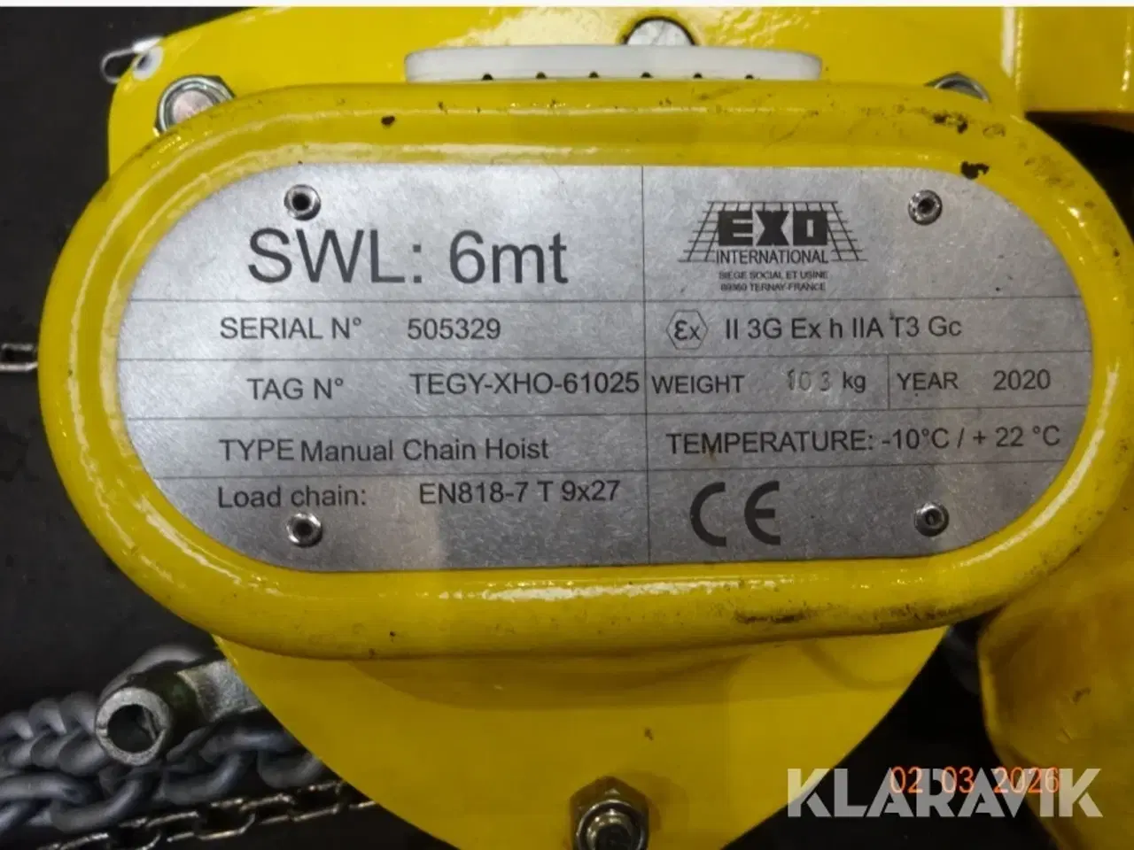 Billede 4 - Løftetalje Exo 6 tons