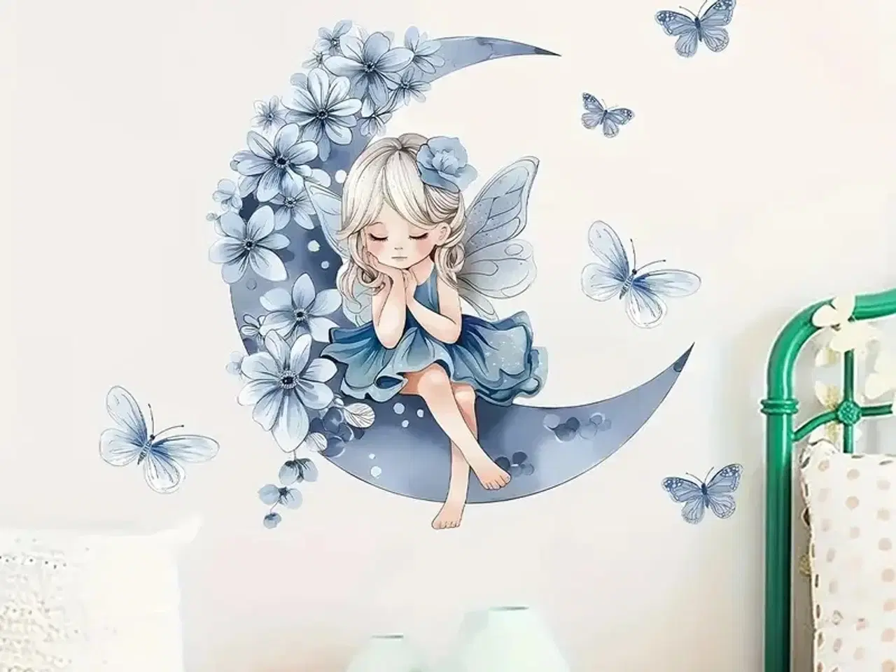 Billede 1 - * Wallsticker; Prinsesse Elf siddende på månen