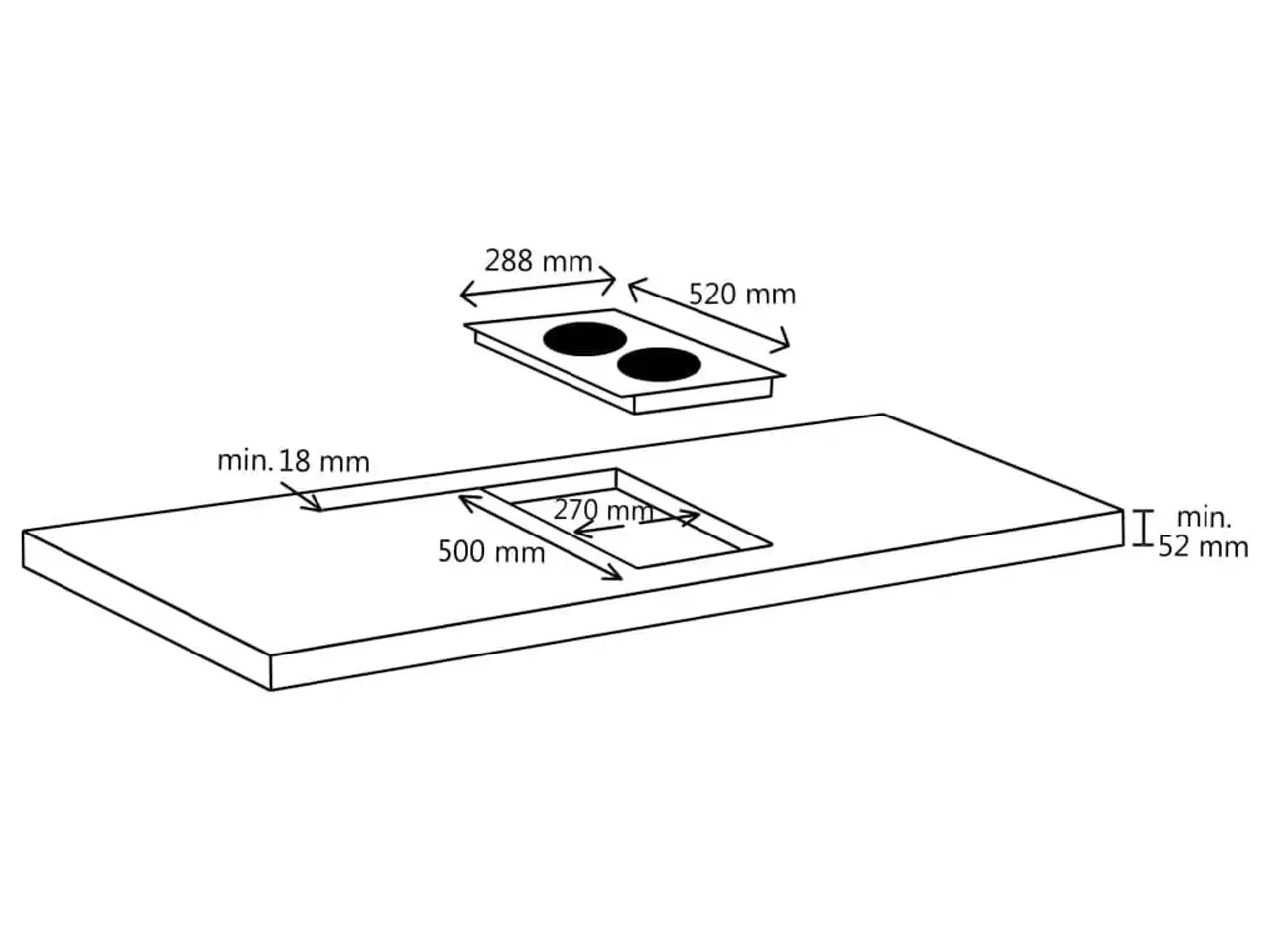 Billede 5 - Keramisk kogeplade med 2 brændere Touch Control 3000 W